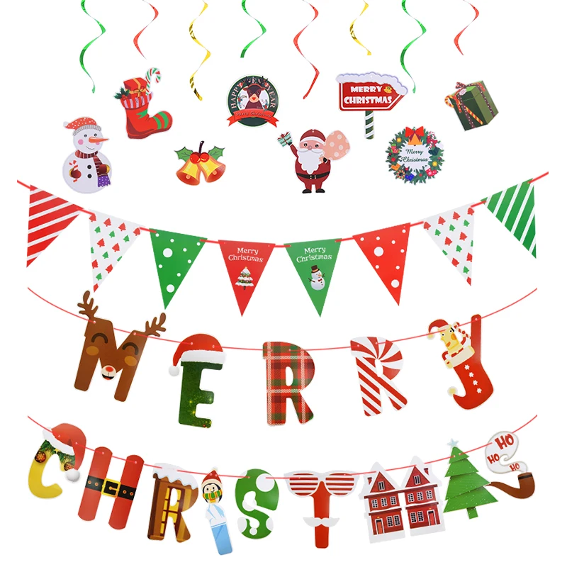 

Christmas Decorations Rose Gold Merry Christmas Letter Foil Balloons Tissue Paper Fans Pinwheels Navidad New Year Party Supplies