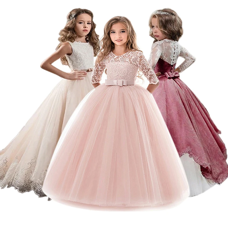 Children Girls Evening Party Dress 2019 Summer Elegant Princess Kids Dresses For Costume Flower Wedding | Детская одежда и обувь