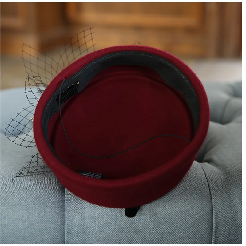 

Fashion Bow-Knot Cap Noble Wool Fedoras Hat For Women Hat Vintage Elegant Female Cap Brand Soft Girls Chapeu Gauze Formal Hat