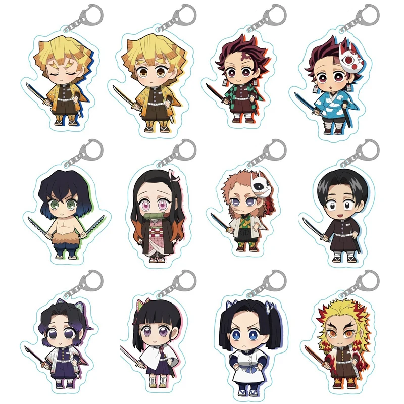 Demon Slayer аниме брелок женский Kimetsu No Yaiba мультяшная фигурка акриловый кулон 2021 -