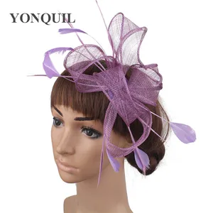 Elegant Bride Wedding Headwear Formal Sinamay Fascinator Hat With Fancy Feather Hair Accessory Women Wedding Headdress Hair Pin Elegant Bride Wedding Headwear Formal Sinamay Fascinator Hat With Fancy Feather Hair Accessory Women Wedding Headdress Hair Pin