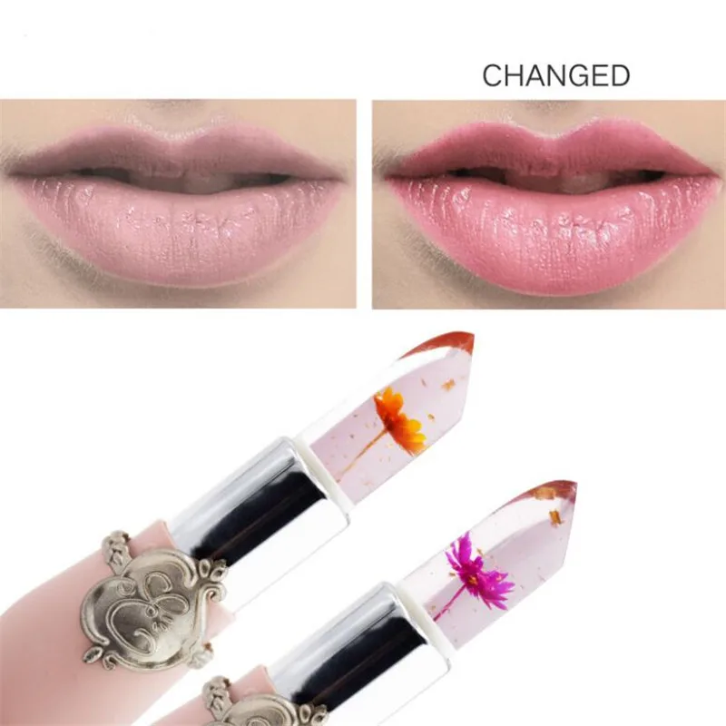 Водостойкая прозрачная губная помада стойкая меняющая цвет при температуре 6