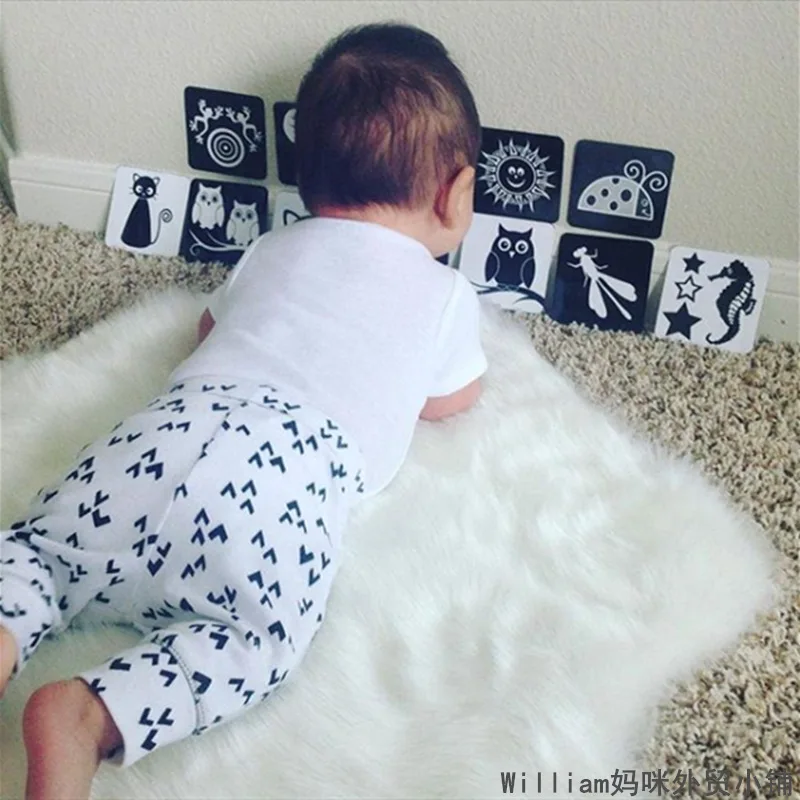 Детские игрушки Монтессори черно белые флеш карты Высокая контрастность