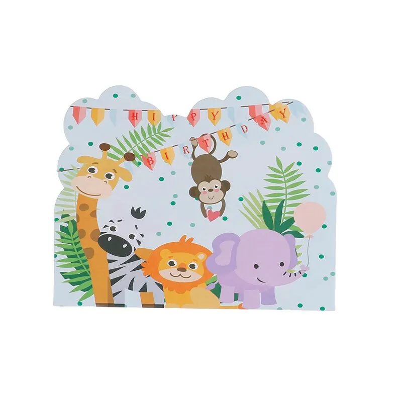 10 шт. х Пригласительные открытки в стиле сафари приглашения на детский день