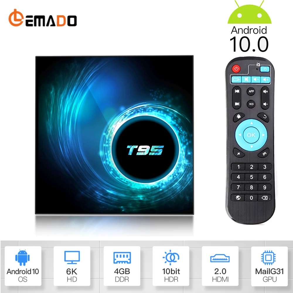 ТВ-приставка LEMADO Android 10 0 Youtube HD 6K 2020 новый Приставка Smart TV голосовой помощник Google T95