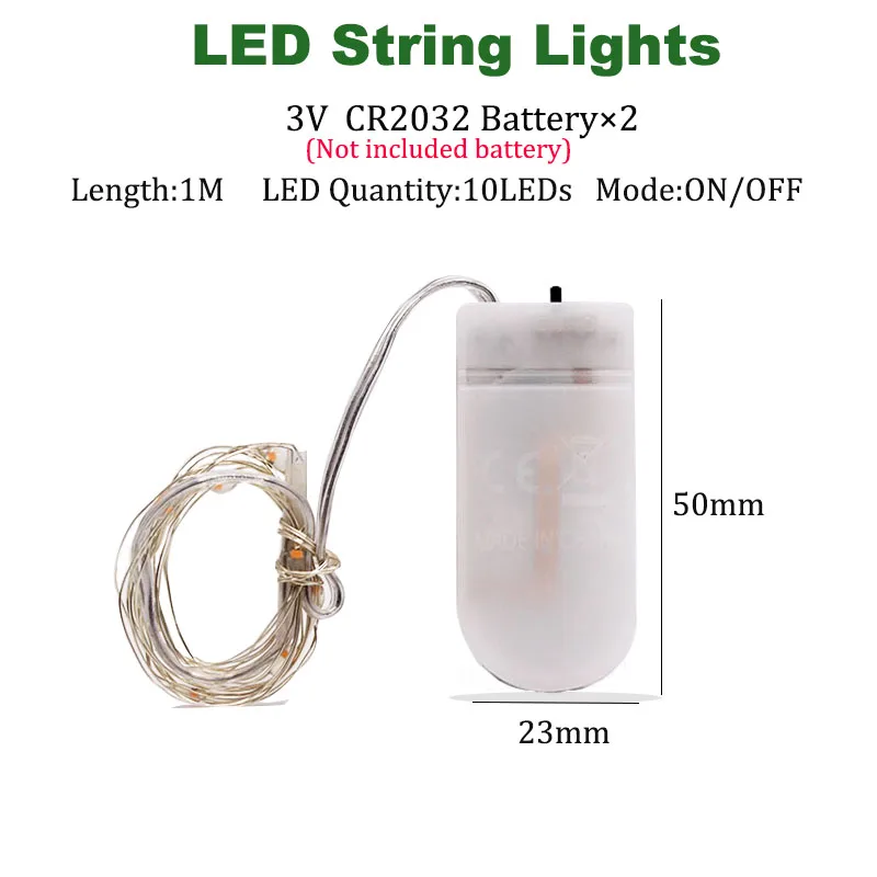 1M CR2032 Battery Сказочный светильник s Led медный 1-10 м Рождественская лампа CR2032 кнопка батареи светодиодный светильник-Гирлянда для украшения рождества и свадьбы - Испускаемый цвет: 1M CR2032 Battery