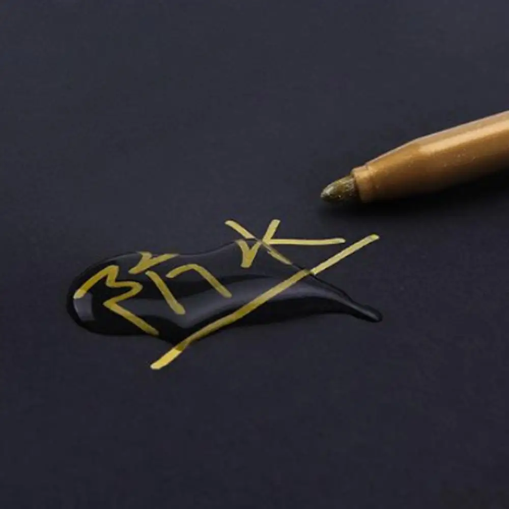 

1Pc DIY Metal Waterproof Pen Permanent Paint Marker 1.5mm Student Gold Pen Craftwork Painting Supplies Sharpie Art N1M0