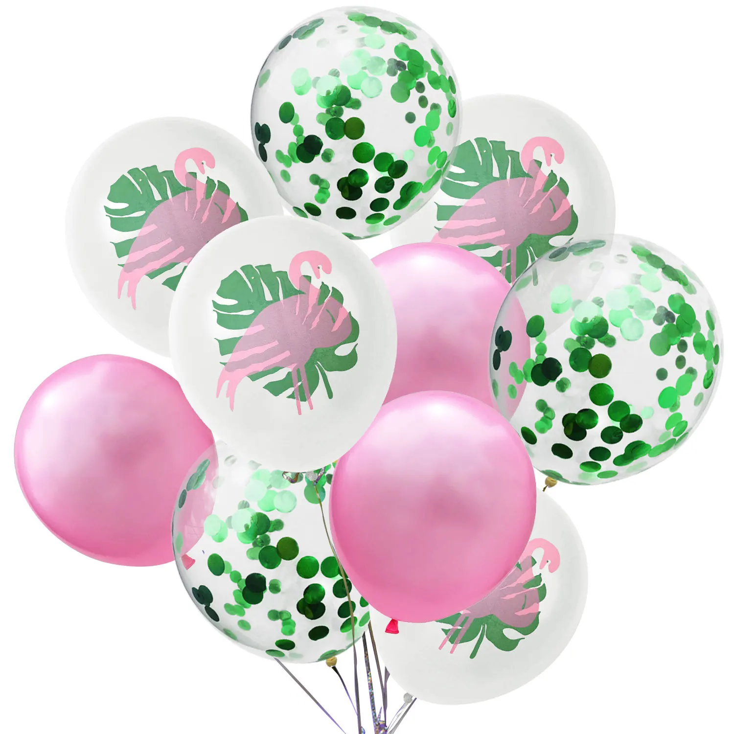 10 шт./лот Розовый фламинго Гавайский тропический латексных воздушных шаров с