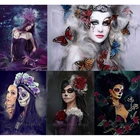 5D алмазная живопись сделай сам, сахарный череп, полная вышивка, вышивка крестиком, мозаика, вышивка, украшение для стен, подарок