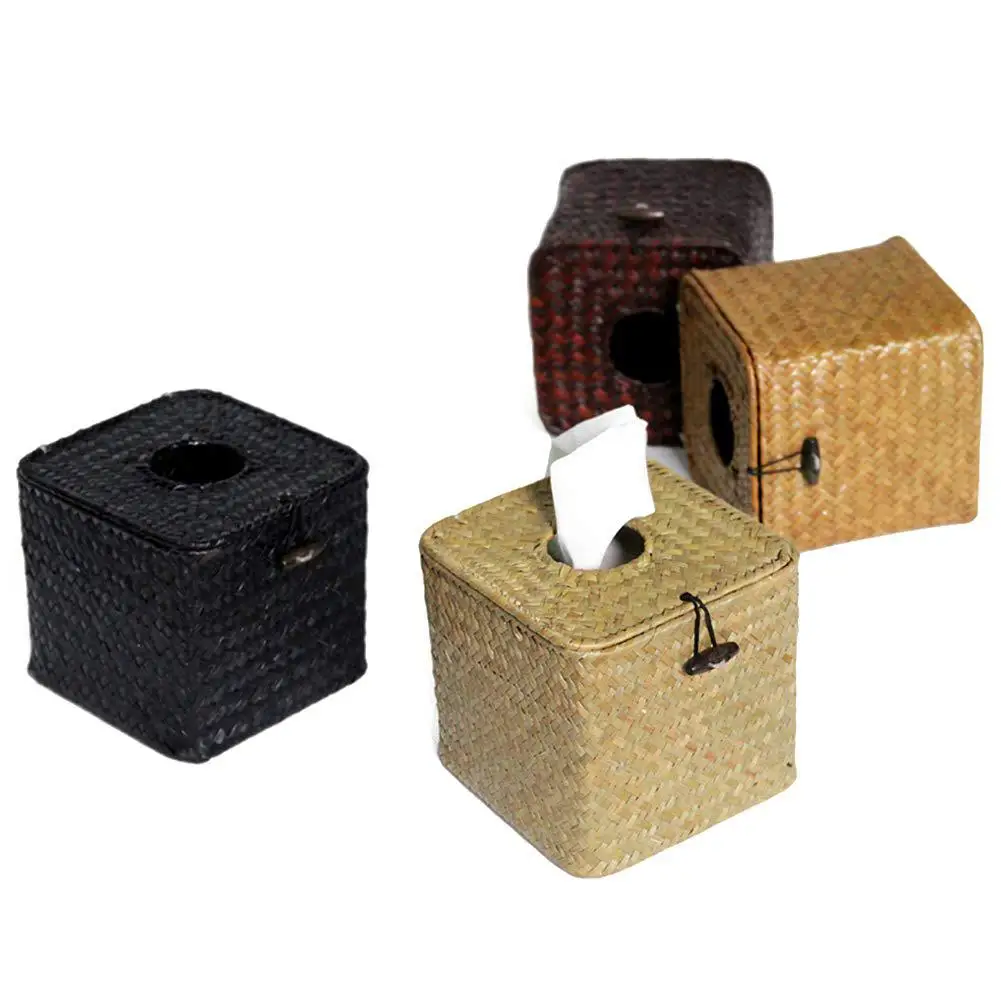 Натуральная водоросли квадратная коробка для салфеток крышка водорослей ручной