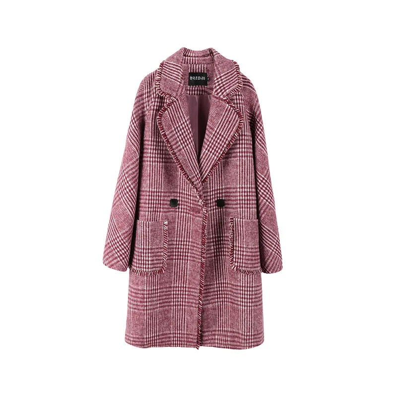 

coat Cloth of new fund of autumn winters is han star with long tassels coat whom 3669 han edition grid