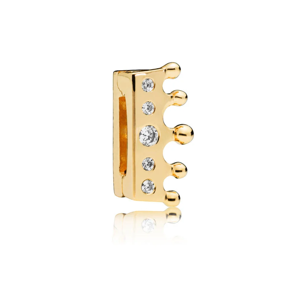 

3 Color Classic Silver Color Charms Reflexions Crown Crystal Positioning Buckle Bead For Pandora Diy Women Charms Gift