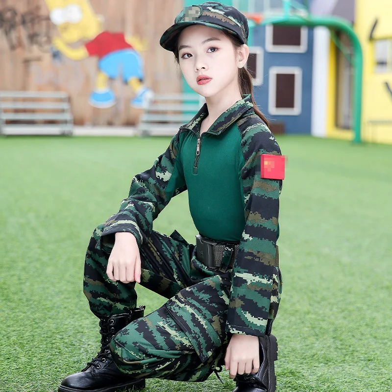 Новинка Детский Камуфляжный костюм Летняя одежда для мальчиков и девочек