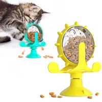 leakage turntable toys 360 rotating windmill pet cat teasing exercise feed device suction cup for door floor wall