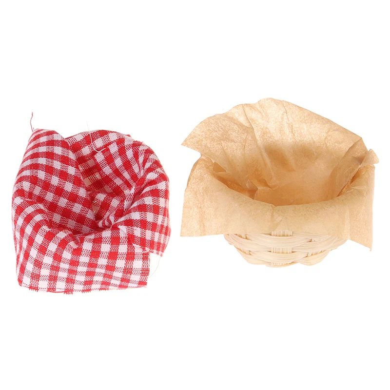 

Mini 1/12 Dollhouse Miniature Mini Bamboo Basket Storage Basket Model Accessories Toy