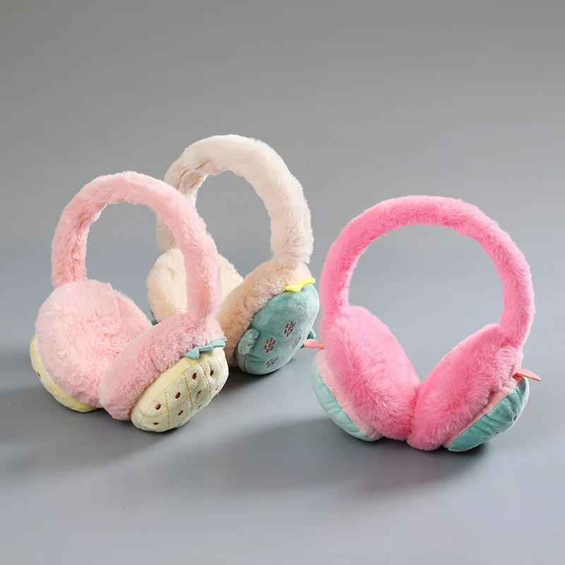 

Cute Fruit Earmuffs Ear Warmers Autumn Winter Warm Foldable Ear Cover Women Girls Headphones Headband Cycling Outdoor Earmuff