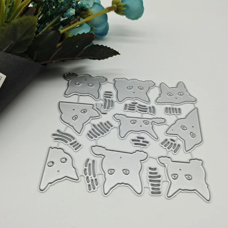 

T8NA DIY Cat Printing Carbon Steel Mould, Clear Stamp Embossing Mold for Paper Card and Craft Gift Making