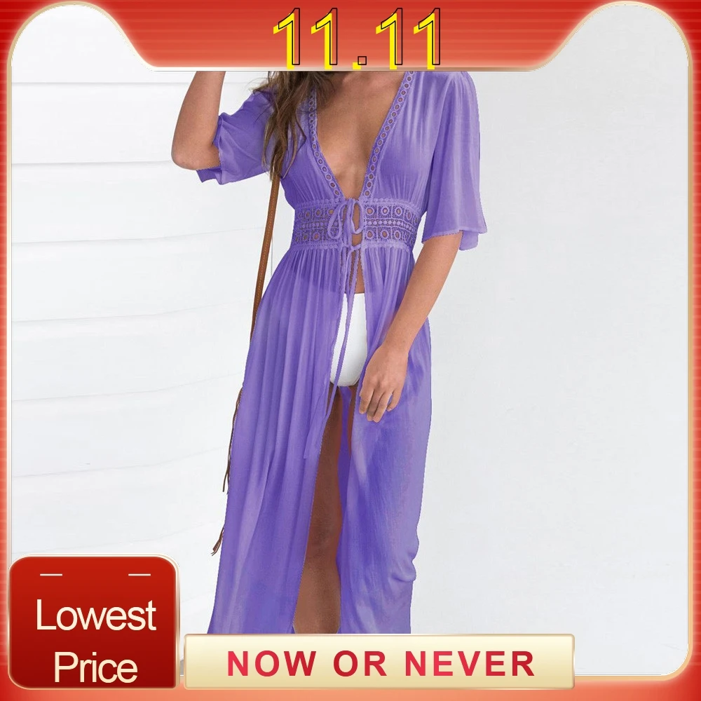 2019 Сексуальное Женское бикини купальный костюм накидка кардиган пляжный