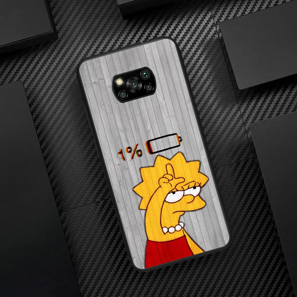 

Funny Simpson Cartoon Phone Case Cover Hull For Xiaomi Mi A2 A3 8 9 SE 9T 10 10T Lite Pro Ultra Poco X3 black Shell Soft