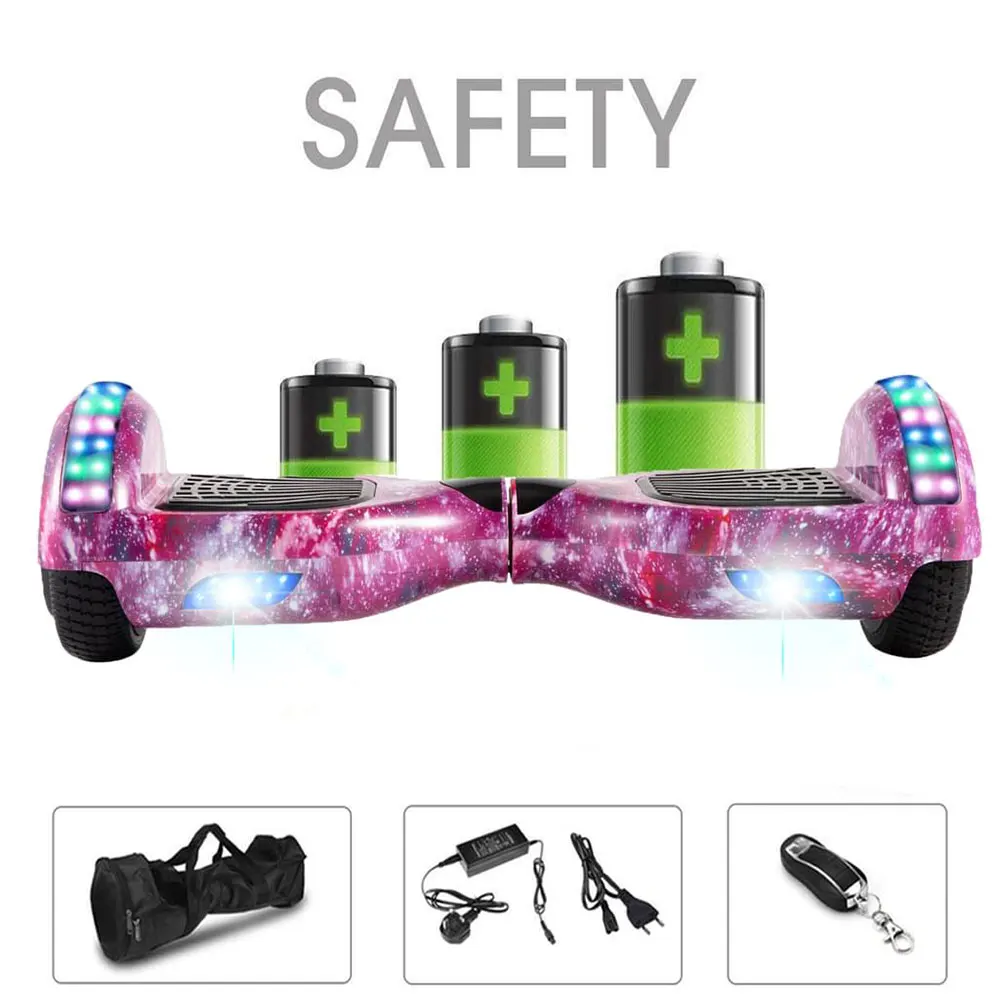Ховерборд 6 5 дюймов Galaxy Фиолетовый Bluetooth электрические скутеры светодиодный