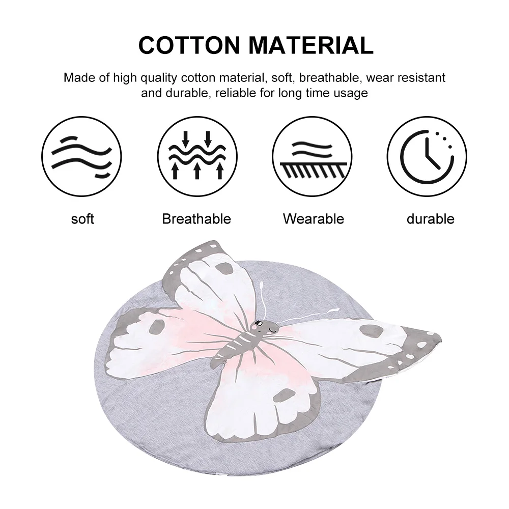 

Baby Play Mats Cartoon Butterfly Pad Toddler Kids Crawling Blanket Round Carpet Rug Toys Mat For Children Room Decor Photo Props