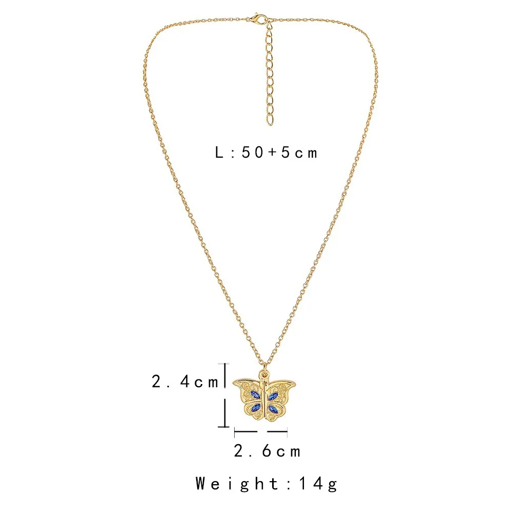 Ожерелья-бабочки для женщин открытая бабочка сердце пары кулон золотой