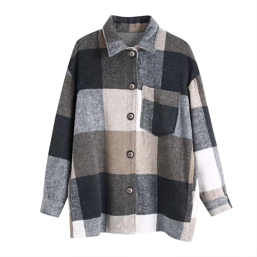 

Женская рубашка-пиджак с длинным рукавом, на пуговицах