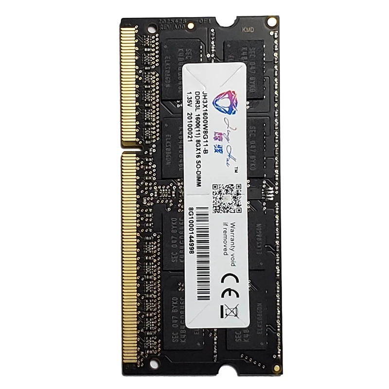 

JingHai DDR3L 8G RAM 1600MHz 1.35V 204-Pin PC3L-12800S Low-Voltage Notebook Computer General Game Memory