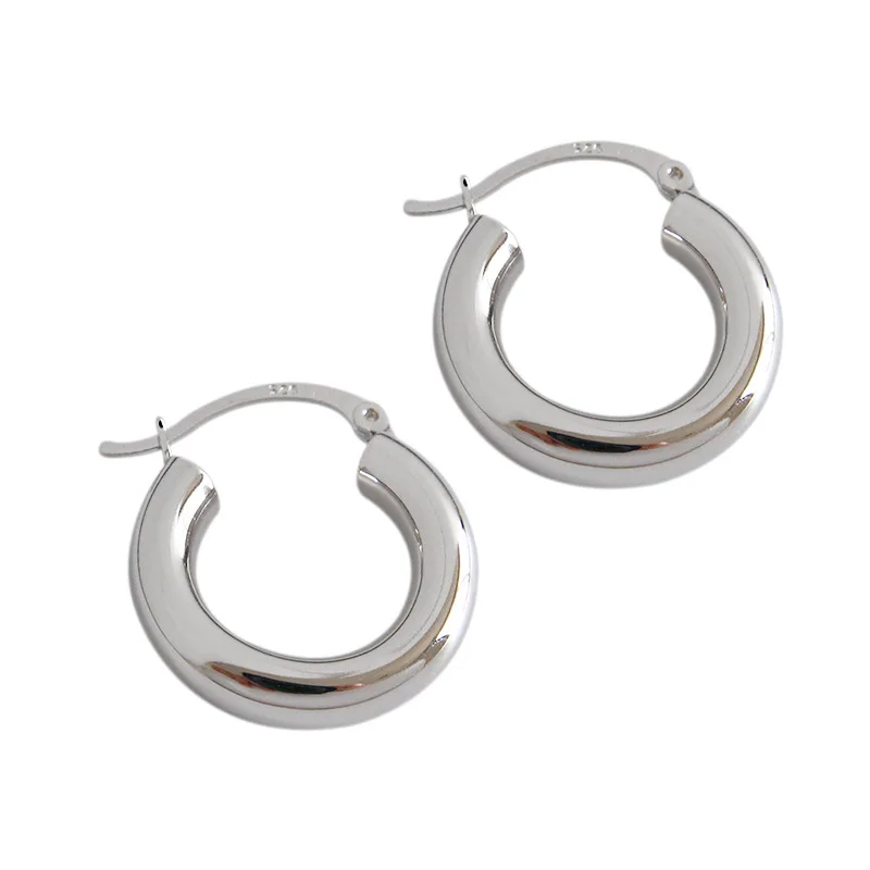 

CH-1261 European and American style S925 sterling silver earrings minimalist metal ring earrings female personality earrings
