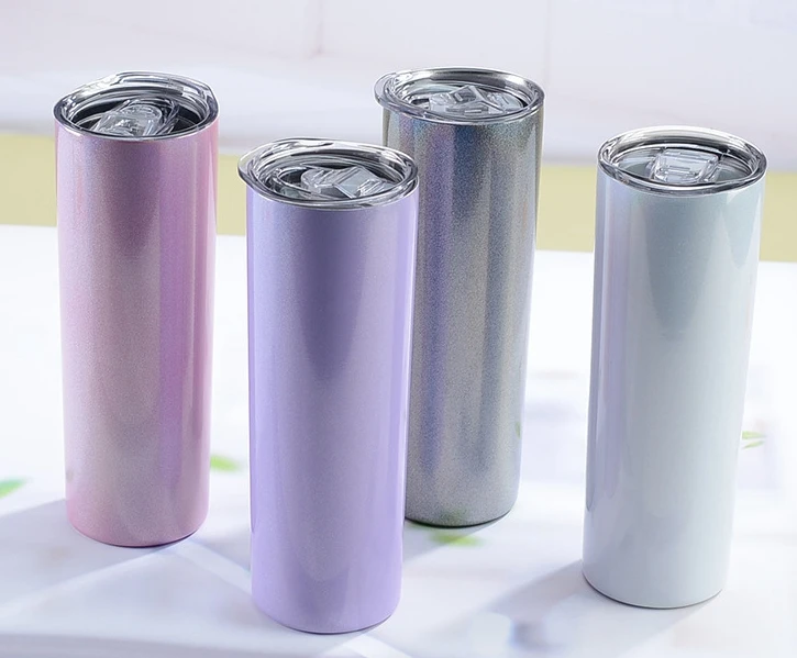 20oz сублимированная Блестящий тумблер Радуга винный стакан с крышкой двойными