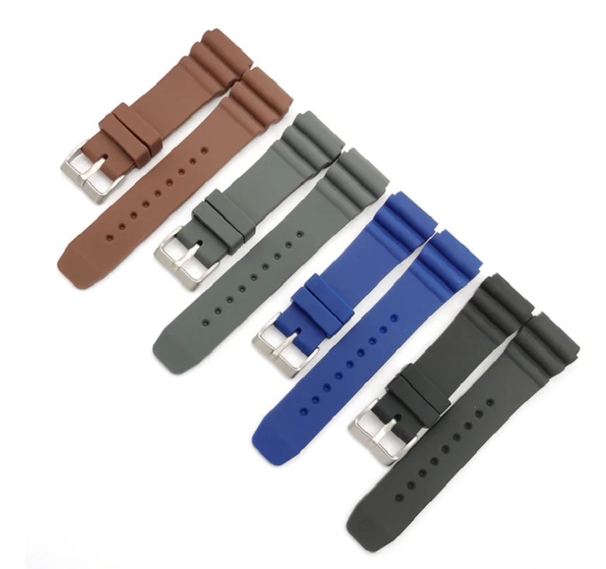 

Shadowshark Waterproof Sport 22mm Rubber Watch Strap Water Ghost AND Abalone 007 Series New For 2021 Silver Button Fashion Trend