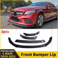 front bumper lip chin accessories splitter tuning body kit trim styling cover facelift for mercedes benz c w205 2019 2020 2021