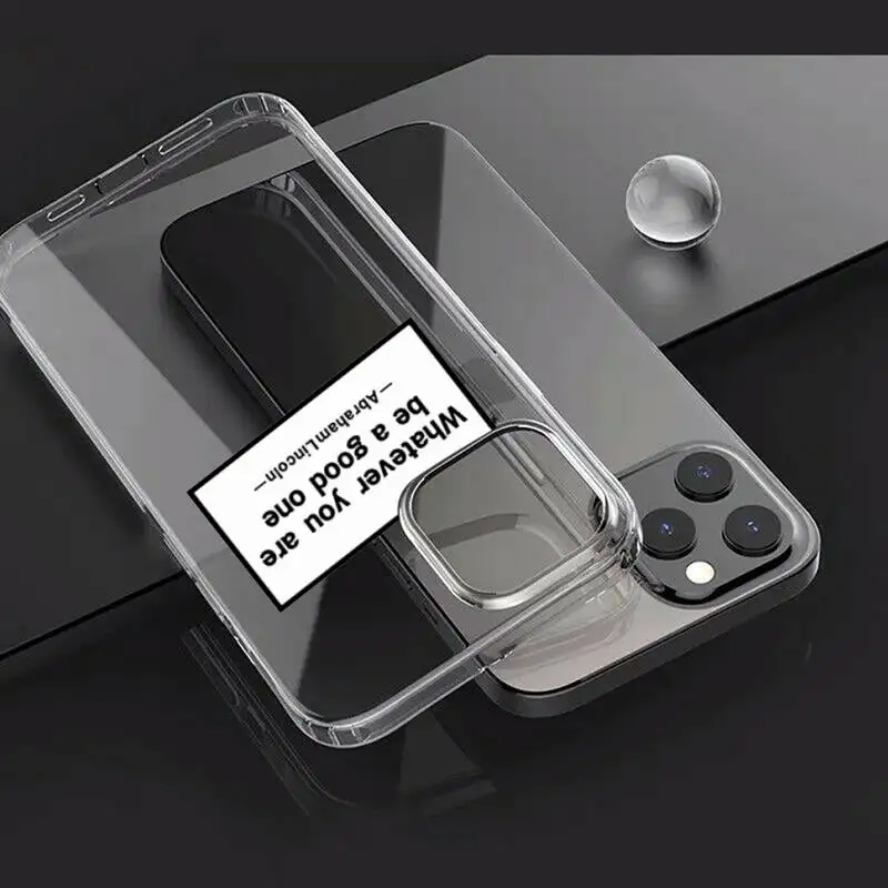 

Funny letter Quotes Text Art design Phone Case Transparent for iPhone Samsung A S 11 12 6 7 8 9 30 Pro X Max XR Plus lite