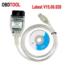 Новейший V15.00.028 MINI VCI J2534 Диагностика автомобиля OBD2 Стандартный