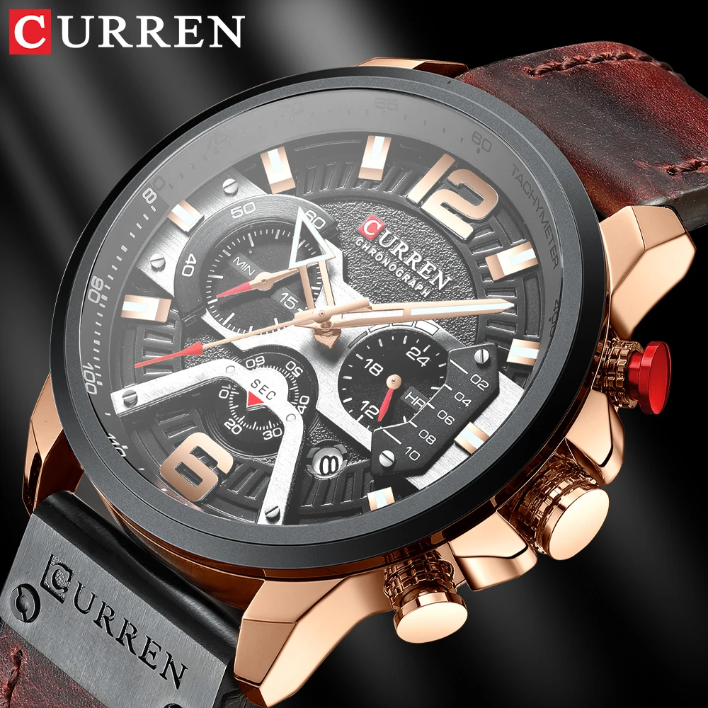 

2020 CURREN спортивные часы для мужчин лучший бренд класса люкс военные кожаные Наручные часы мужские часы модные наручные часы с хронографом
