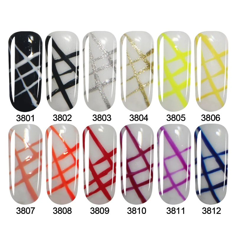 Huration 3D краска ed Гель лак для ногтей Краска шелковая тяга паук Лаки замачиваются