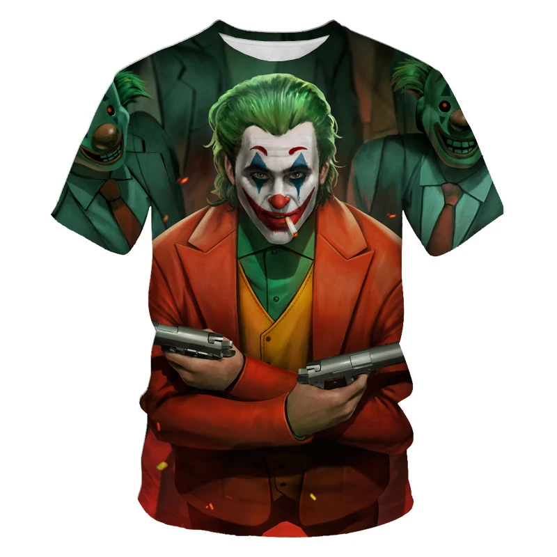 

2021 new summer fashion men's and women's T-shirts, clown girl theme T-shirts, oversized 100-6XL soft and breathable clothes