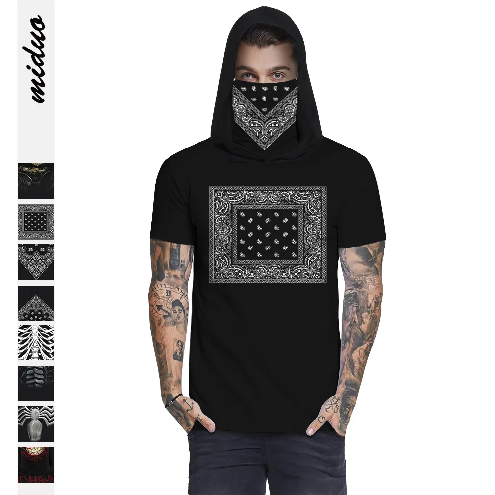 

Europe and the United States hit a new digital printing men's wear short-sleeved summer coat hangers the mask fashion t-shirts