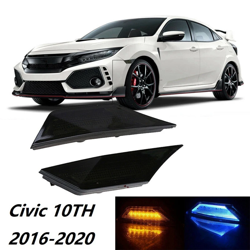 

2 шт., ДХО-лампа для указателя поворота для Honda Civic 10, 2016-2020, 33800-TBA-A02, 33850-TBA-A02