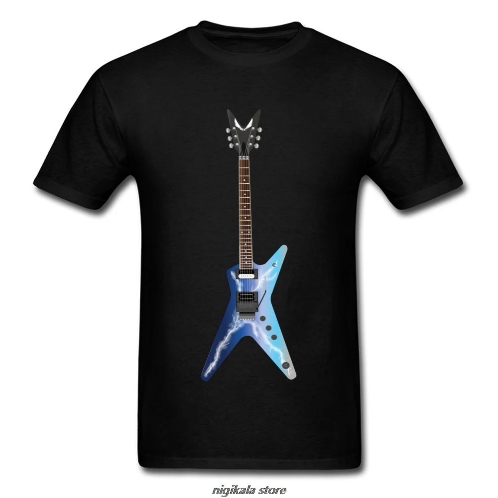 Электрическая гитара футболка классная для мужчин 3D футболки не тускнеющий