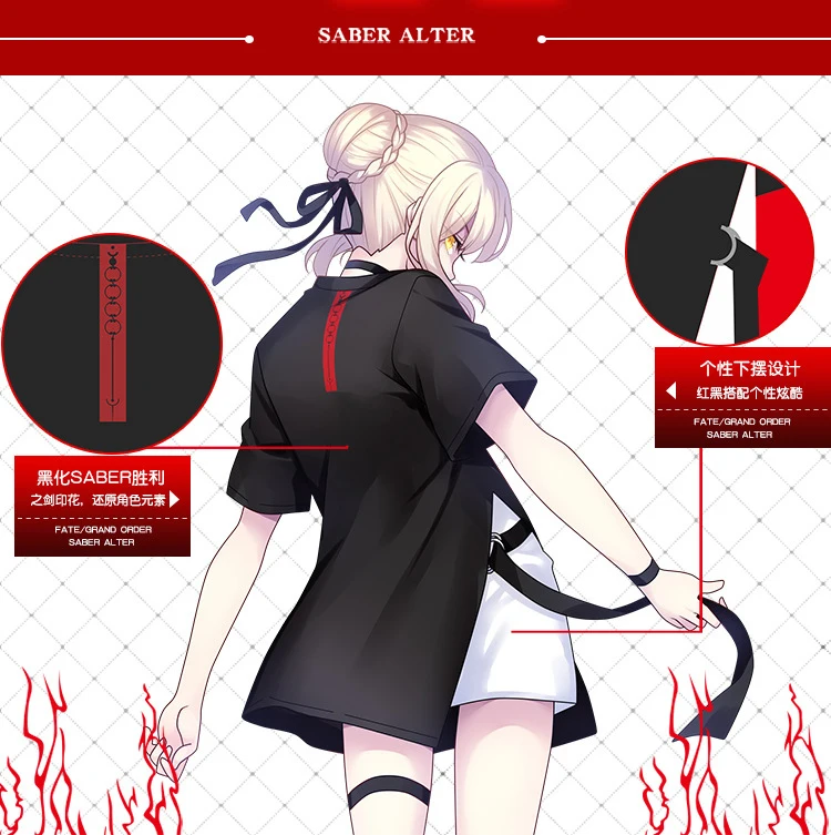 Крутая аниме Fate/stay night артурия Пендрагон фигурка косплей футболка лето поддельные 2 шт короткий рукав топы унисекс