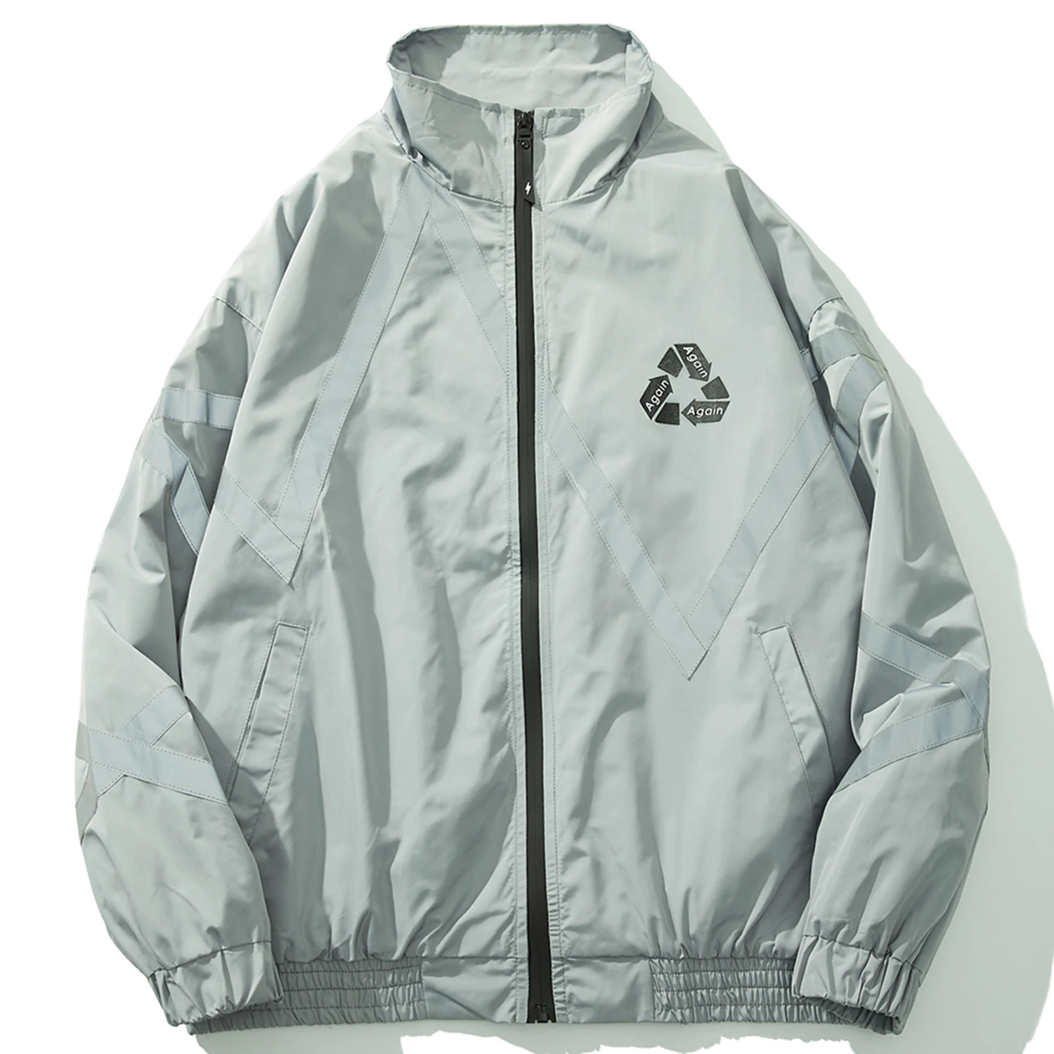 Куртка-карго со светоотражающей полосой повседневный свитшот на молнии с