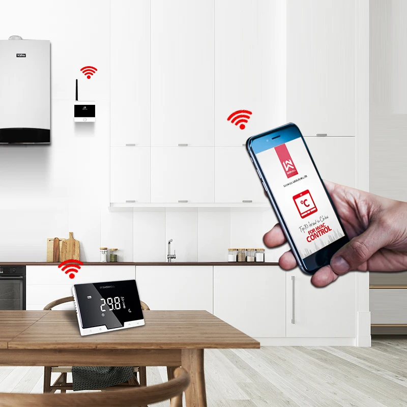 SASWELL WiFi умный термостат контроллер для газовой котельной термостат Еженедельный программируемый