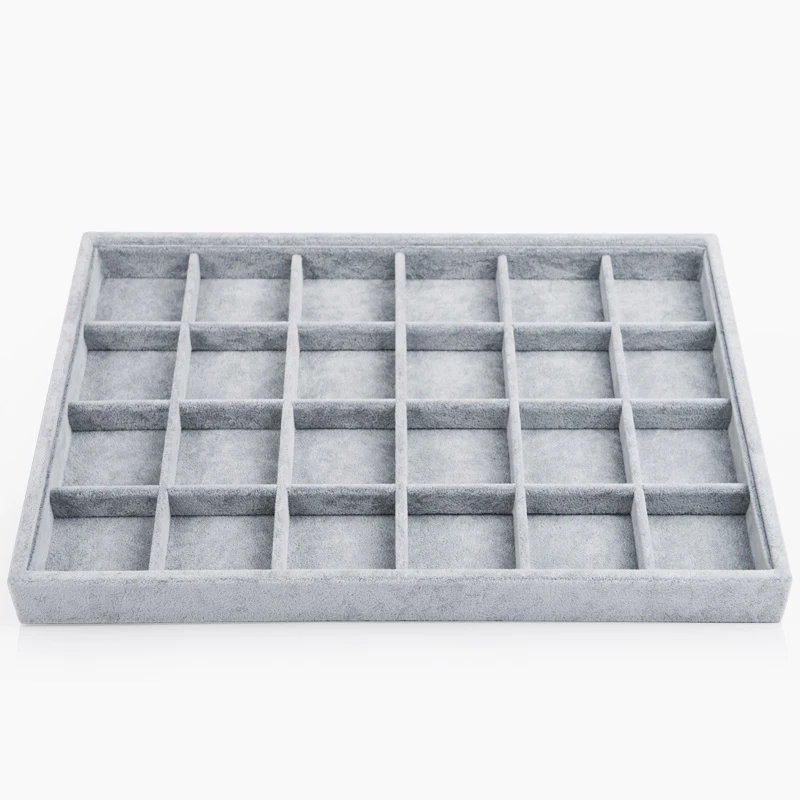 

Oirlv 24 Grid Ice Velvet Jewelry Drawer Organizer Stackable Jewelry Trays Removable Dividers for Rings Earring Storage Display