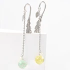 Закладка-образец сушеных цветов, винтажное перо для чтения