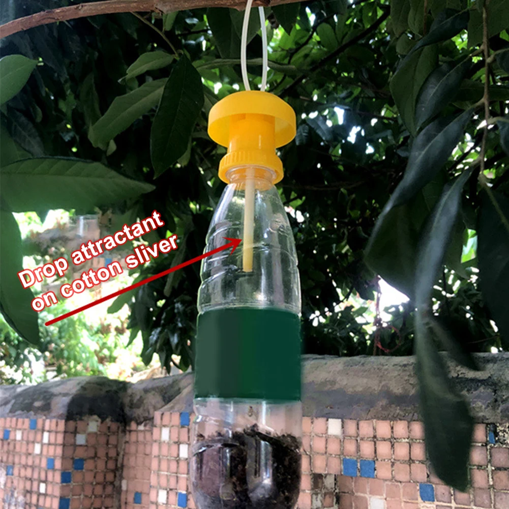 Пластик крышки бутылки дрозофилы ловушки убийца Топ многоразовые мухоловка