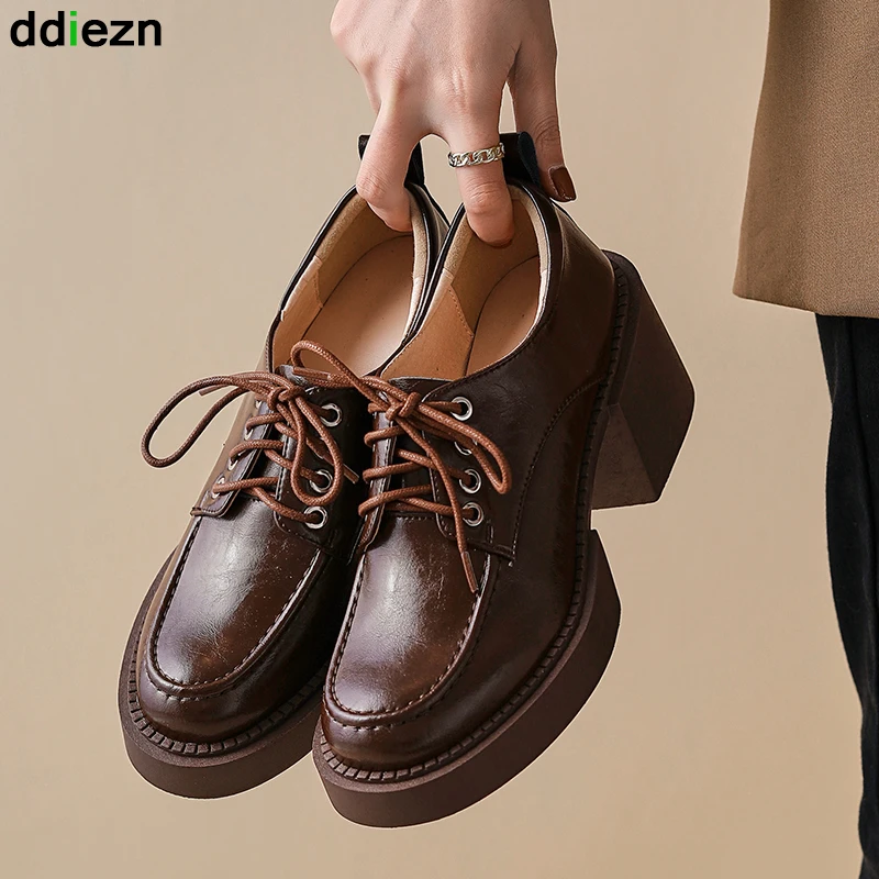 

Туфли-лодочки женские на платформе, летние туфли на высоком каблуке с перекрестной шнуровкой, большой размер, 2022