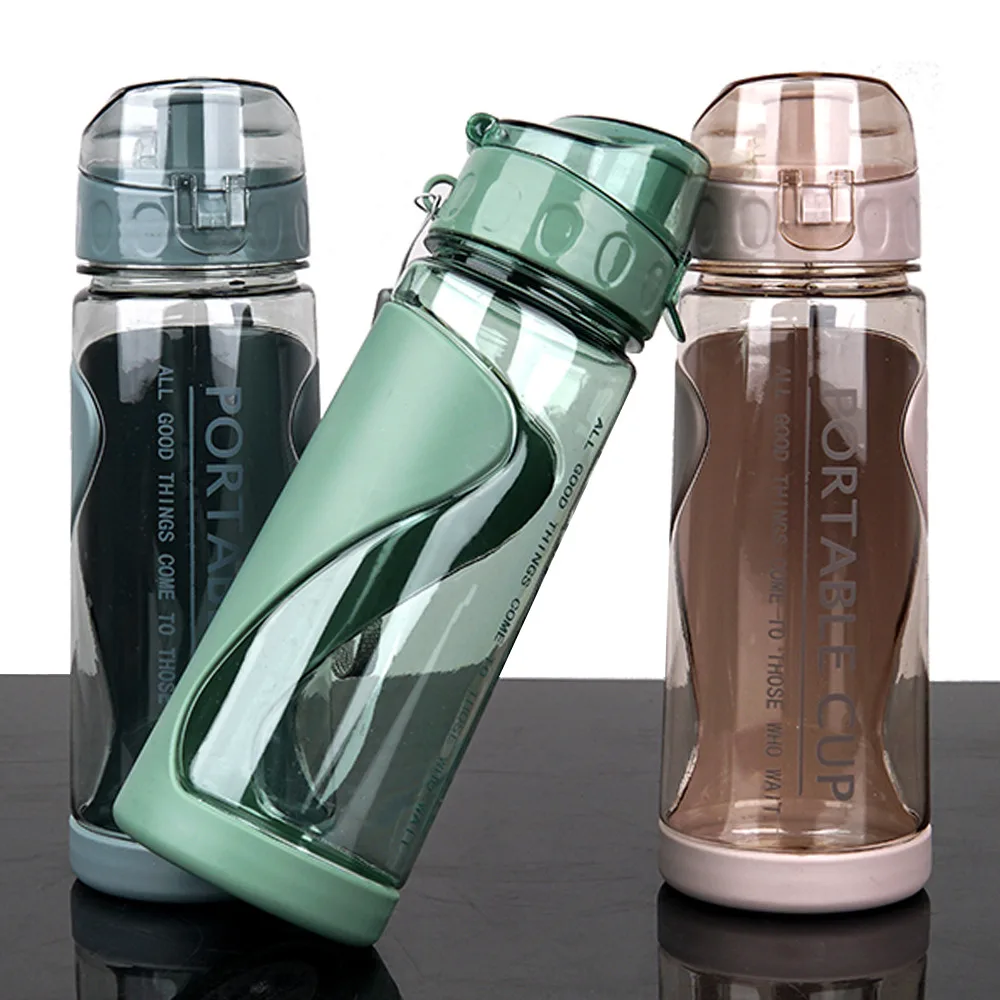 

2021 Sports Water Bottles Gym Leak-proof Drop-proof Portable Shaker Mug Outdoor Travel Kettle Plastic Drink Water Cup BPA Free