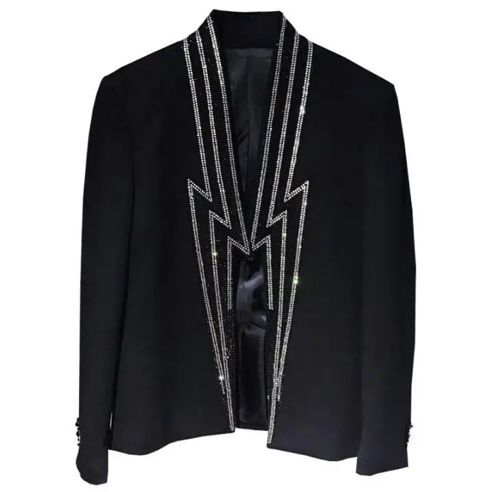 Мужской костюм куртка с цепочкой для ночного клуба сцены 2020 | Мужская одежда