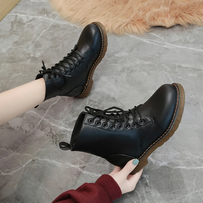 

Женские ботинки, Новинка осени 2021, зимняя обувь с круглым носком, обувь в стиле "Лолита Рок", до середины икры, Дамская резиновая обувь без зас...